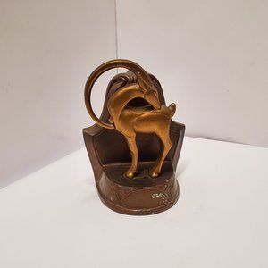 vintage Nuart Longhorned Gazelle book end Damaged*